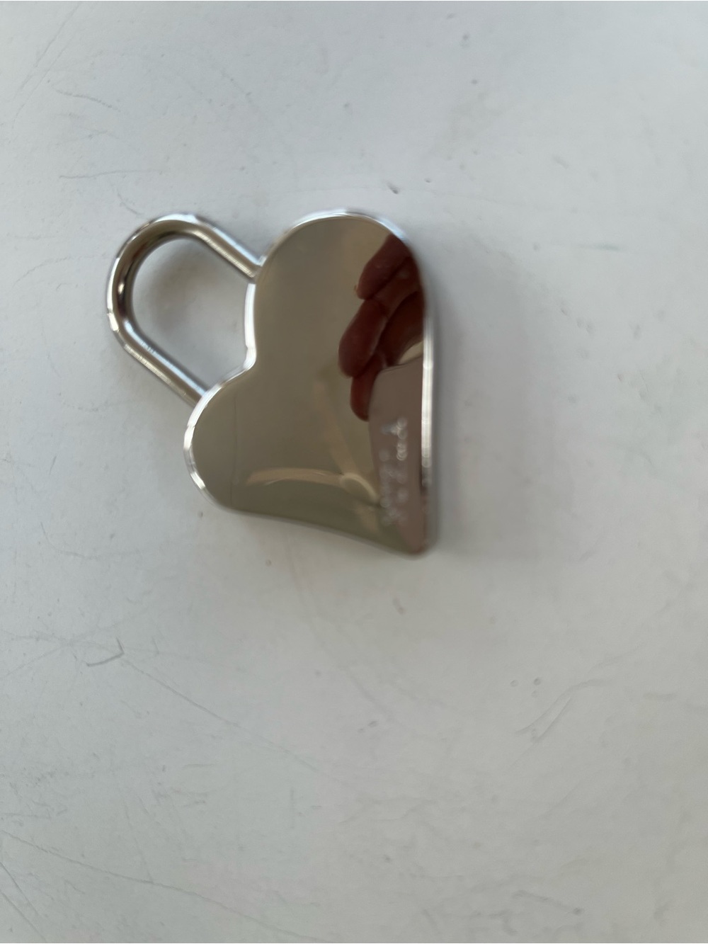 Furla Heart-Shaped Silver Padlock Charm/Pendant